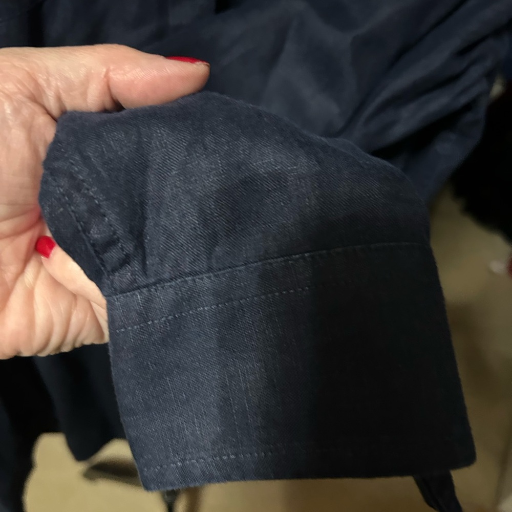 Talbots Navy Long Sleeve Blouse